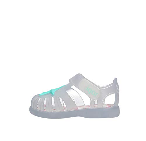 Sandalia de Igor Modelo Tobby de Color Blanco y Detalle Estrella Aguamarina Color: Blanco Talla: 22