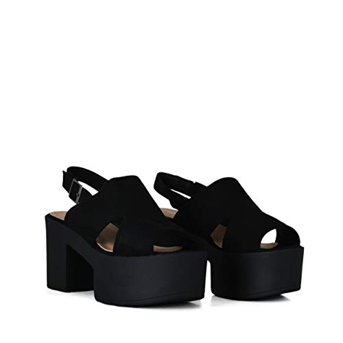 Sandalia de Mujer Estilo Cangrejera con Plataforma Verano (38)