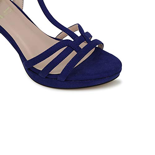 Sandalia Fiesta tacón Alto azulón