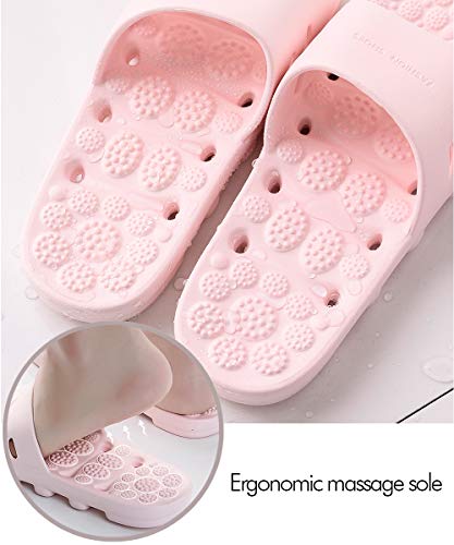 Sandalia Tipo Chancla Masaje de Hombre Mujer Unisex, Tira Ancha Suela con Agujero, Zapatillas de Casa Playa para Verano Interior/Exterior, Gris, 40/41 EU