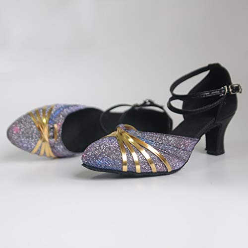 Sandalias de Baile de Salsa Latinos Mujeres Tacón Alto/Medio Hebilla Calzado de Danza Playa Zapatillas y Chanclas para Mujeres Zapatos Vestir de Fiesta riou