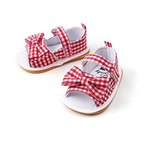 Sandalias de Bebé Niña con Bowknot, Zapatos de Verano para Infantil Pequeños con Suela Blanda (19 EU, Rojo)