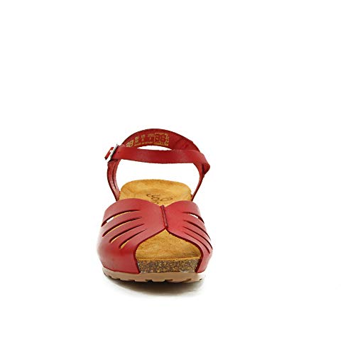 Sandalias de Cuero Fabricadas en España Yokono Capri 071 Roja - Color - Rojo, Talla - 39