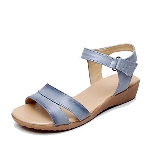 Sandalias de cuña de Verano para Mujer Plataforma Zapatos de Muffin con Punta Abierta Pisos Casuales Simples Bombas de Estudiante Beige Black Tamaño 35-40