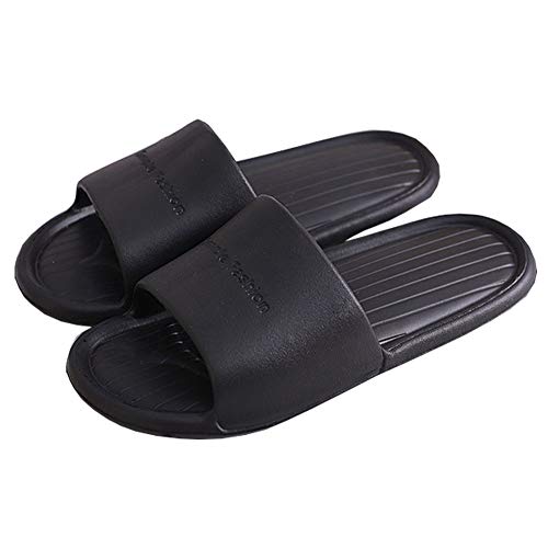 Sandalias de ducha para mujer y hombre, ligeras, antideslizantes, sandalias de suelo interiores y exteriores, zapatos de baño para piscina, Negro (Negro ), 40/41 EU