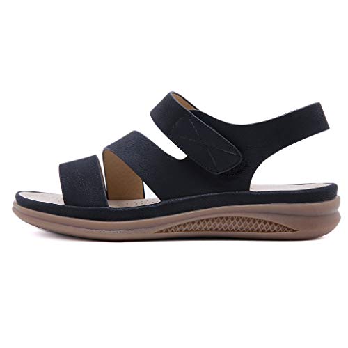Sandalias de Mujer Zapatillas Casuales con Hebilla de Velcro 2021 Plataforma de Verano Zapatos de tacón de cuña Vacaciones Playa Toe Flops