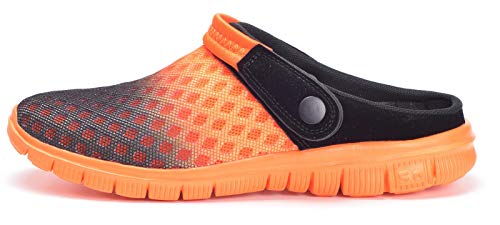 Sandalias de Playa Hombre Mujer,Zuecos de Sanitarios Zapatillas Ligeros Respirable Zapatos Verano,Naranja 47