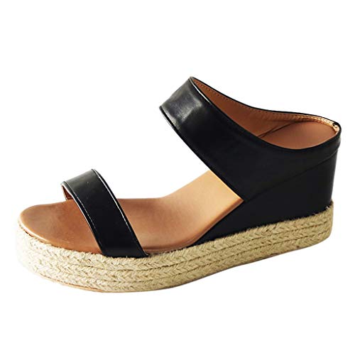 Sandalias De Playa Verano Mujer,CáñAmo Fondo Grueso Sandalias Transpirables con Punta Abierta Cuero Fondo Plano Zapatos Bohemias De CuñA De Paja De Plataforma Sandalias con Estampado De Serpiente