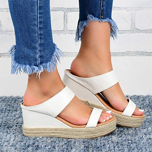 Sandalias De Playa Verano Mujer,CáñAmo Fondo Grueso Sandalias Transpirables con Punta Abierta Cuero Fondo Plano Zapatos Bohemias De CuñA De Paja De Plataforma Sandalias con Estampado De Serpiente