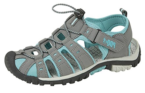 Sandalias de senderismo de mujer, cierre de velcro, color Gris, talla 39