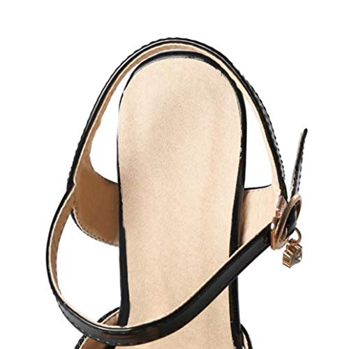 Sandalias De Tacón Cuadrado para Mujer Plataforma De Verano Tacón Alto Peep-Toe Slingback Zapatos De Espalda Abierta Fiesta Baile De Boda Señoras Tobillo Hebilla Correa Bombas
