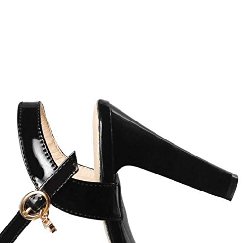 Sandalias De Tacón Cuadrado para Mujer Plataforma De Verano Tacón Alto Peep-Toe Slingback Zapatos De Espalda Abierta Fiesta Baile De Boda Señoras Tobillo Hebilla Correa Bombas