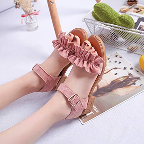 Sandalias De Tacón Cuadrado para Mujer Tacón Bajo De Verano Punta Abierta Open Back Slingback Casual Vacation Dating Ladies Tobillo Hebilla Correa Zapatos