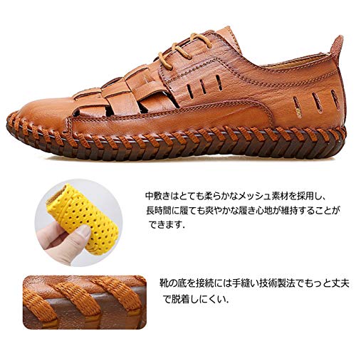 Sandalias Deportivas Verano Los Hombre, con Puntera Cerrada, Transpirable Sandalias, Casuales Pescador Cuero Playa Zapatos Moda