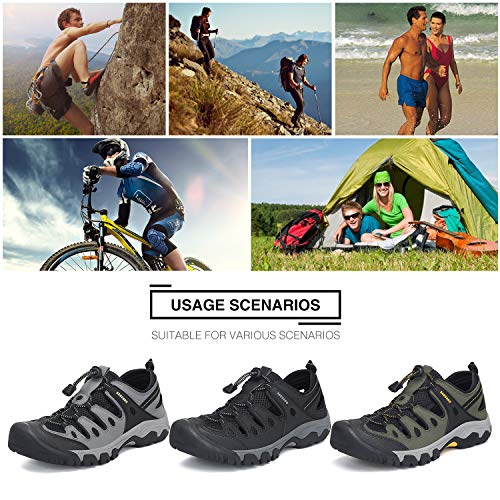 Sandalias Hombre Verano Senderismo Transpirable Antideslizante Cerradas Zapatos Trekking Montaña Playa Gris 40