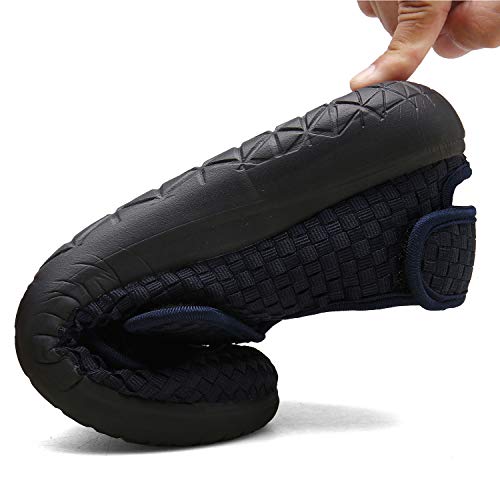 Sandalias Mujer Hombre Zapatillas de Estar por casa Zapatos Diabéticos Respirable Zapatillas Ortopédica para ensanchar Ajustable Cómoda Artritis Edema Zapatos hinchados Azul 36EU