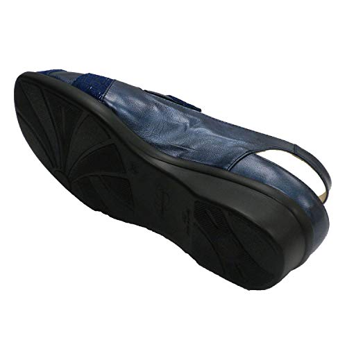 Sandalias Mujer Muy cómodas para Plantillas ortopédicas Doctor Cutillas en Azul Marino Talla 40
