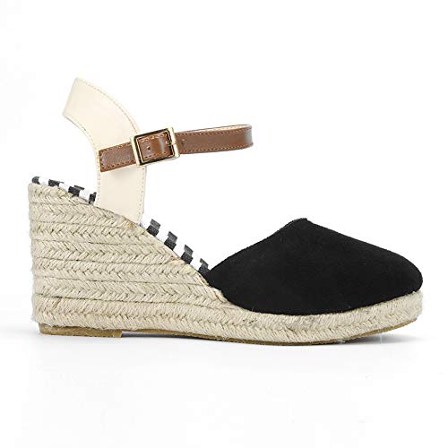 Sandalias Mujer Tacones altos Bombas Súper tiras cruzadas Tacón alto 6-8cm Sandalias,Black,42