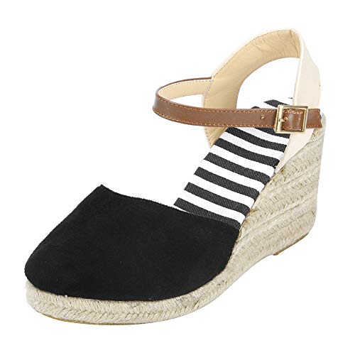 Sandalias Mujer Tacones altos Bombas Súper tiras cruzadas Tacón alto 6-8cm Sandalias,Black,42