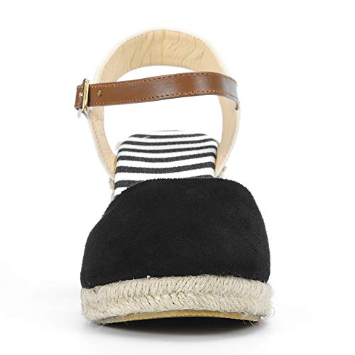 Sandalias Mujer Tacones altos Bombas Súper tiras cruzadas Tacón alto 6-8cm Sandalias,Black,42