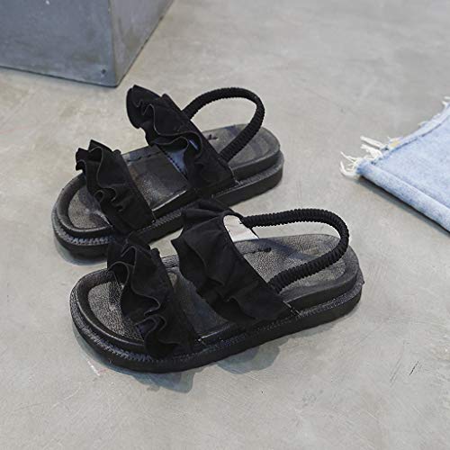 Sandalias Mujer Verano 2019 Zapatos de Plataforma Mujer Sandalias Planas Playa Zapatillas Sandalias de Punta Abierta Casual Fiesta Roman Tacones Altos Sandalias vpass