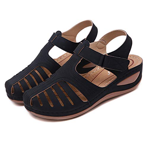 Sandalias Mujer Verano Cuña Sandalias Cerradas Cómodos Casual Zapatos de Playa