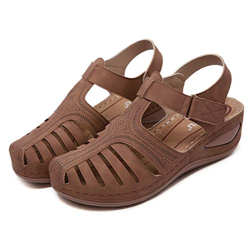 Sandalias Mujer Verano Cuña Sandalias Cerradas Cómodos Casual Zapatos de Playa