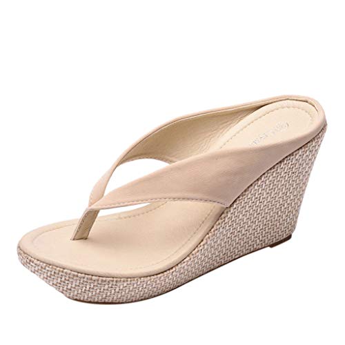 Sandalias para Mujer Verano 2019 Plataforma Cuña Fiesta PAOLIAN Chanclas Vestir Casual Zapatos Tacon Altas Dama Zuecos Elegantes Flip-Flops Grandes 34-42 EU