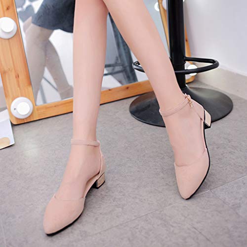 Sandalias para Mujer, Verano Zapatos de Tacón de Aguja Puntiagudo Punta Cerrada Diseño Elegante Modo Elegante para Fiesta Sandalias Planas Playa Zapatos Planos Zapatillas vpass