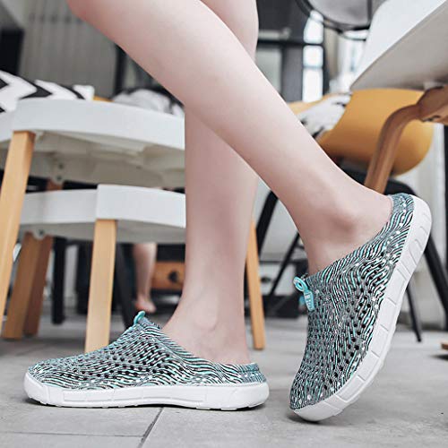 Sandalias para Mujer，Riou Zuecos Unisex Adulto Ahuecó un Agujero en el Agujero Zapatos Sandalias de Playa Botas de Lluvia Zapatillas Plataforma Antideslizante para Interior y Al Aire libr