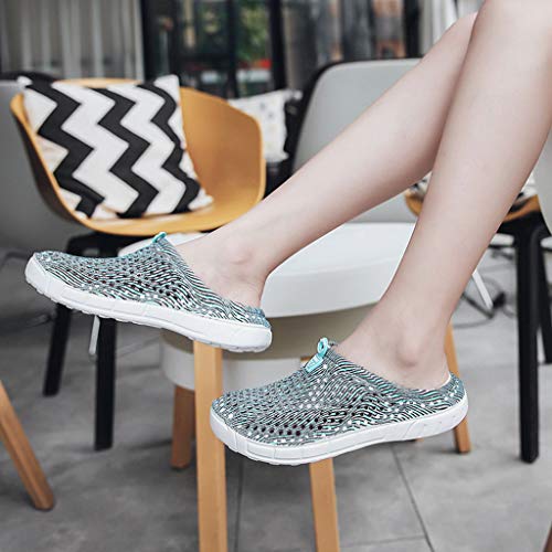 Sandalias para Mujer，Riou Zuecos Unisex Adulto Ahuecó un Agujero en el Agujero Zapatos Sandalias de Playa Botas de Lluvia Zapatillas Plataforma Antideslizante para Interior y Al Aire libr