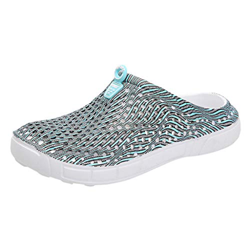 Sandalias para Mujer，Riou Zuecos Unisex Adulto Ahuecó un Agujero en el Agujero Zapatos Sandalias de Playa Botas de Lluvia Zapatillas Plataforma Antideslizante para Interior y Al Aire libr