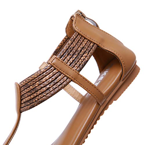 Sandalias Planas de Verano para Mujer Tanga Bohemia con Correa en T Zapatos de Tanga Chanclas