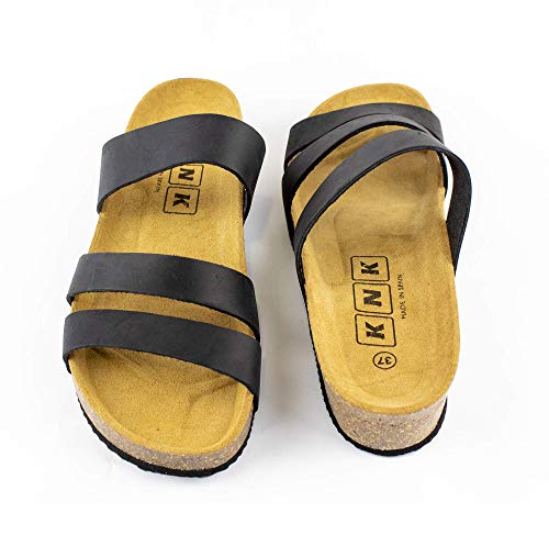 Sandalias Planta Bio. Sandalias de Piel Sprinter Color Negro, Nº 36. Sandalias de Piel para Mujer, Abiertas sin Cierre. Fabricadas en España. (Ref. 0466-negro nº 36)