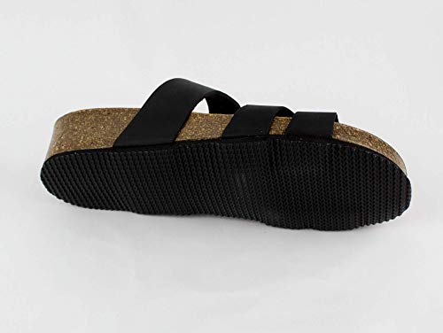 Sandalias Planta Bio. Sandalias de Piel Sprinter Color Negro, Nº 36. Sandalias de Piel para Mujer, Abiertas sin Cierre. Fabricadas en España. (Ref. 0466-negro nº 36)