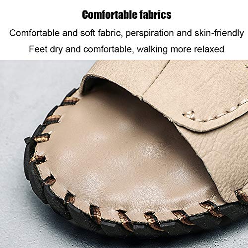 Sandalias y zapatillas de cuero para hombre al aire libre, Zapatos con punta abierta adecuados para caminar, Verano ocio playa deportes senderismo sandalias, Sandalias de playa ligeras y transpirabl