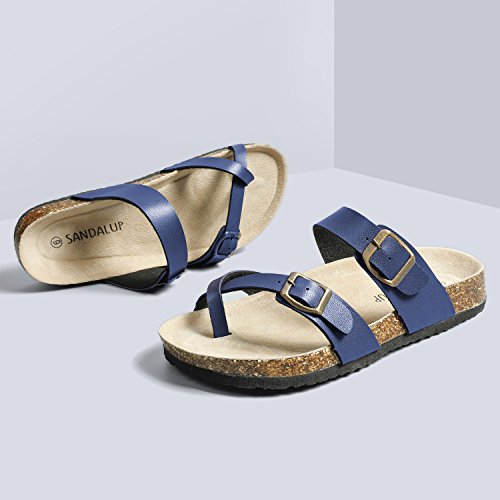 Sandalup - Sandalias de verano para mujer, con plantilla de corcho, color, talla 42 EU