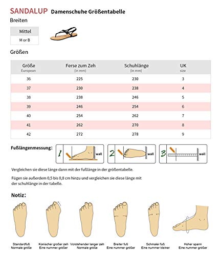 SANDALUP Sandalias planas con hebilla metálica trenzada para mujer, color Marrón, talla 41 EU