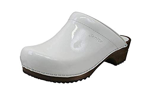 Sanita Wood-Classic Patent Open, Zuecos para Mujer, Blanco (Weiß), 40 EU