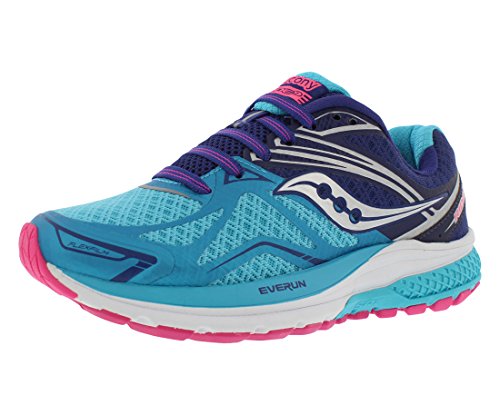 Saucony Ride 9 - Zapatillas de Entrenamiento Mujer, Color Azul (Navy/Blue/Pink), 38.5 EU