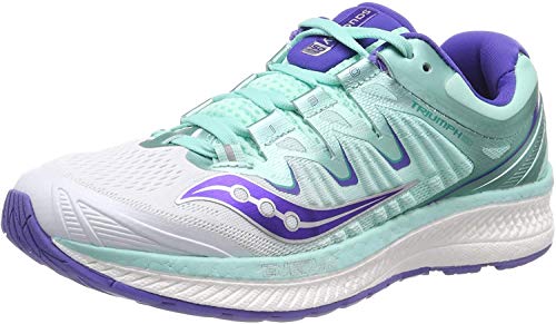 Saucony Triumph ISO 4, Zapatillas de Running para Mujer, Blanco (White/Aqua 35), 39 EU