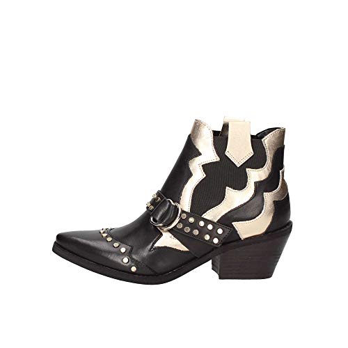 Scarpe Donna Guess Stivaletto texano narri TC 55 Pelle Black/Gold D20GU35
