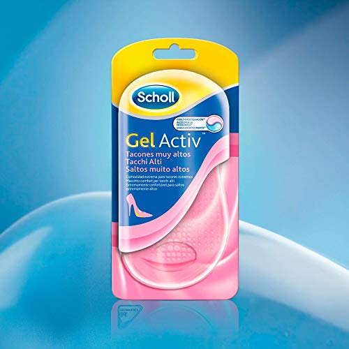 Scholl Gel Activ pack de 3 plantillas para tacones, total 1 par (2 Plantillas) tacones muy altos + 2 almohadillas protección talón + 6 almohadillas puntos sensibles y rozaduras