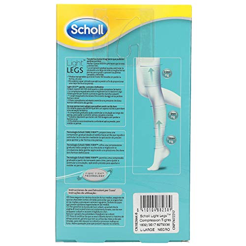 Scholl Medias de Compresión Ligera Mujer Light Legs 60DEN, Color Negro, L