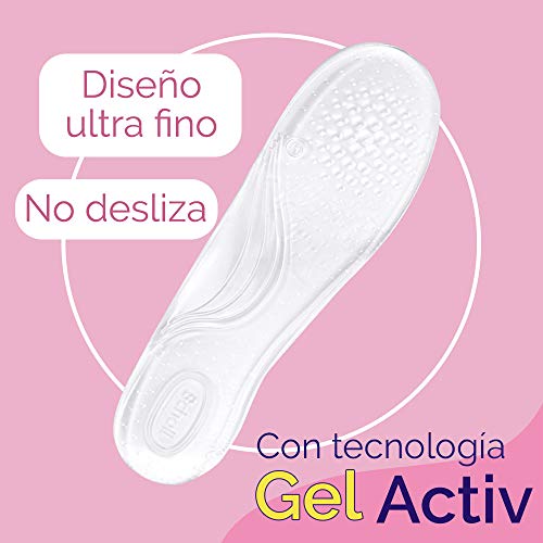 Scholl Plantillas, óptimas para zapatos de tacón diario con tecnología Gel Activ, comodidad todo el día, 2 plantillas, Transparente, Desde Talla 35 Hasta 40.5 (3020799)