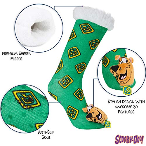 Scooby Doo Calcetines Termicos Mujer, Calcetines Antideslizantes con Forro Polar, Calcetín Termico Mujer, Zapatillas de Estar por Casa, Regalos Navidad Mujer