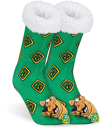 Scooby Doo Calcetines Termicos Mujer, Calcetines Antideslizantes con Forro Polar, Calcetín Termico Mujer, Zapatillas de Estar por Casa, Regalos Navidad Mujer
