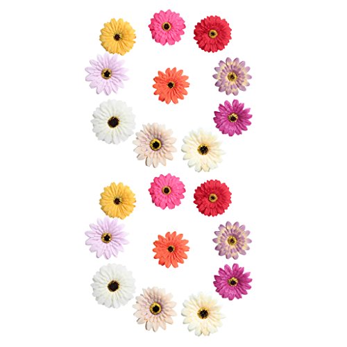 SDENSHI 20 Unids/Set Cabezas de Flores de Seda de Margarita de Gerbera Artificial Decoración de Bricolaje para Fiesta de Boda