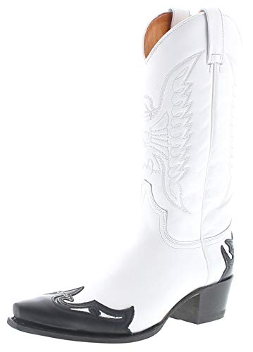 Sendra Boots 13170 - Botas de vaquero para mujer (piel), color Blanco, talla 39 EU