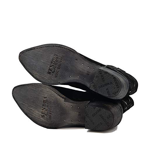 Sendra Boots Bota Cowboy 17160 En Serraje con Dibujo Troquelado Modelo 17160LSERRAJEVOLEY (Negro, Numeric_37)